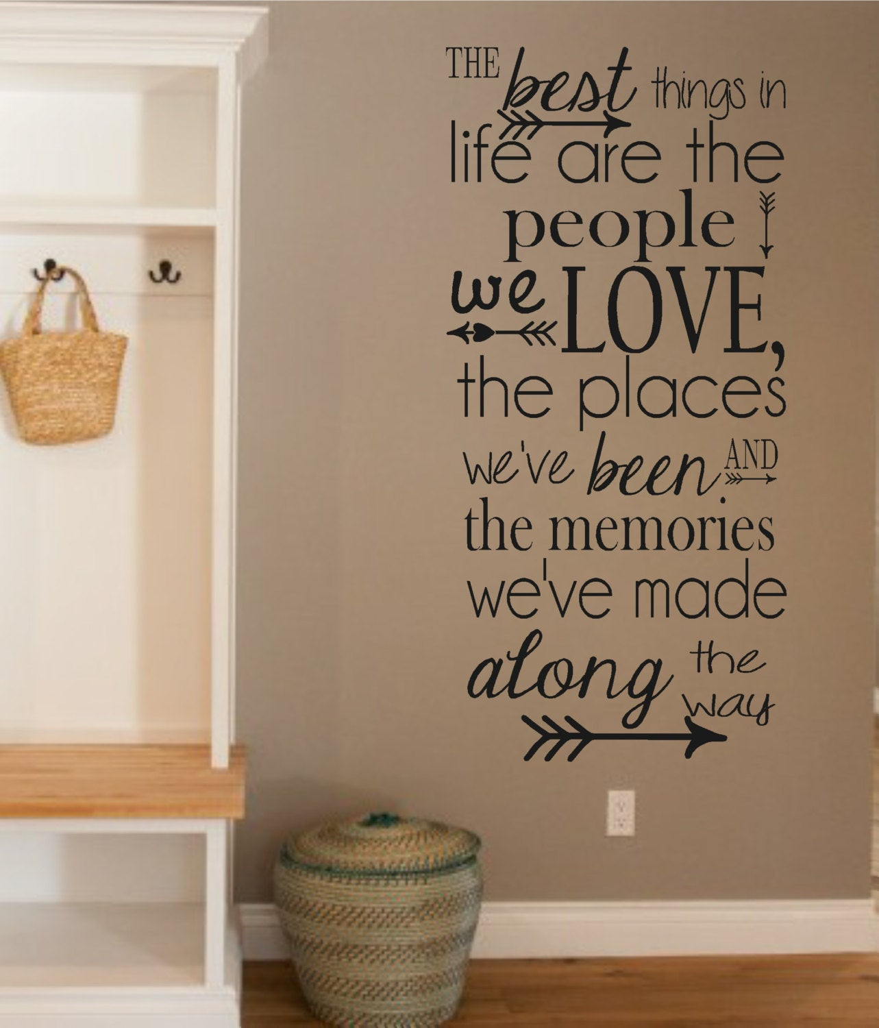 Wall Quotes For Living Room
 Vinyl Wall Decal The Best Things in Life People Love