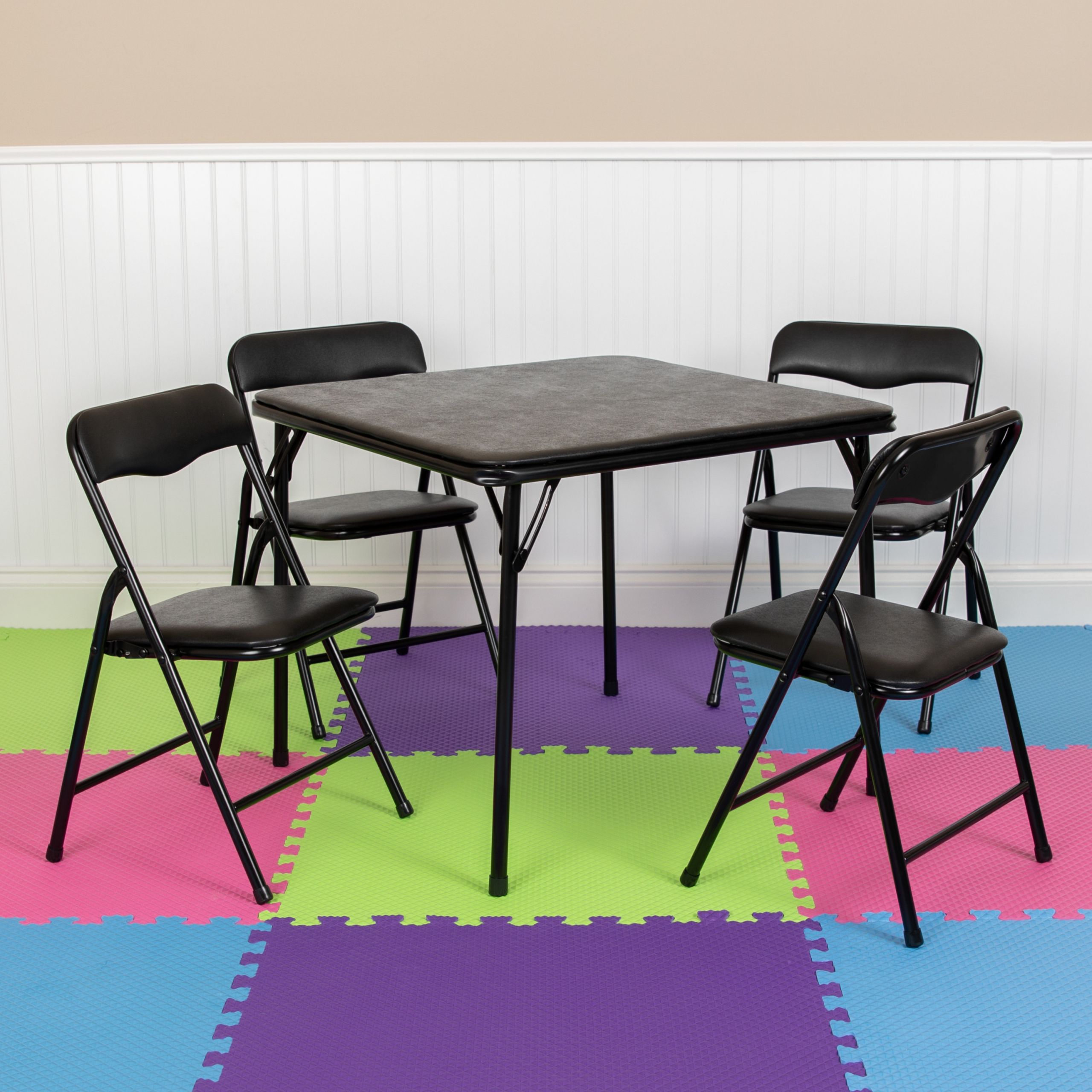 Walmart Kids Table Set
 Flash Furniture Kids Black 5 Piece Folding Table and Chair