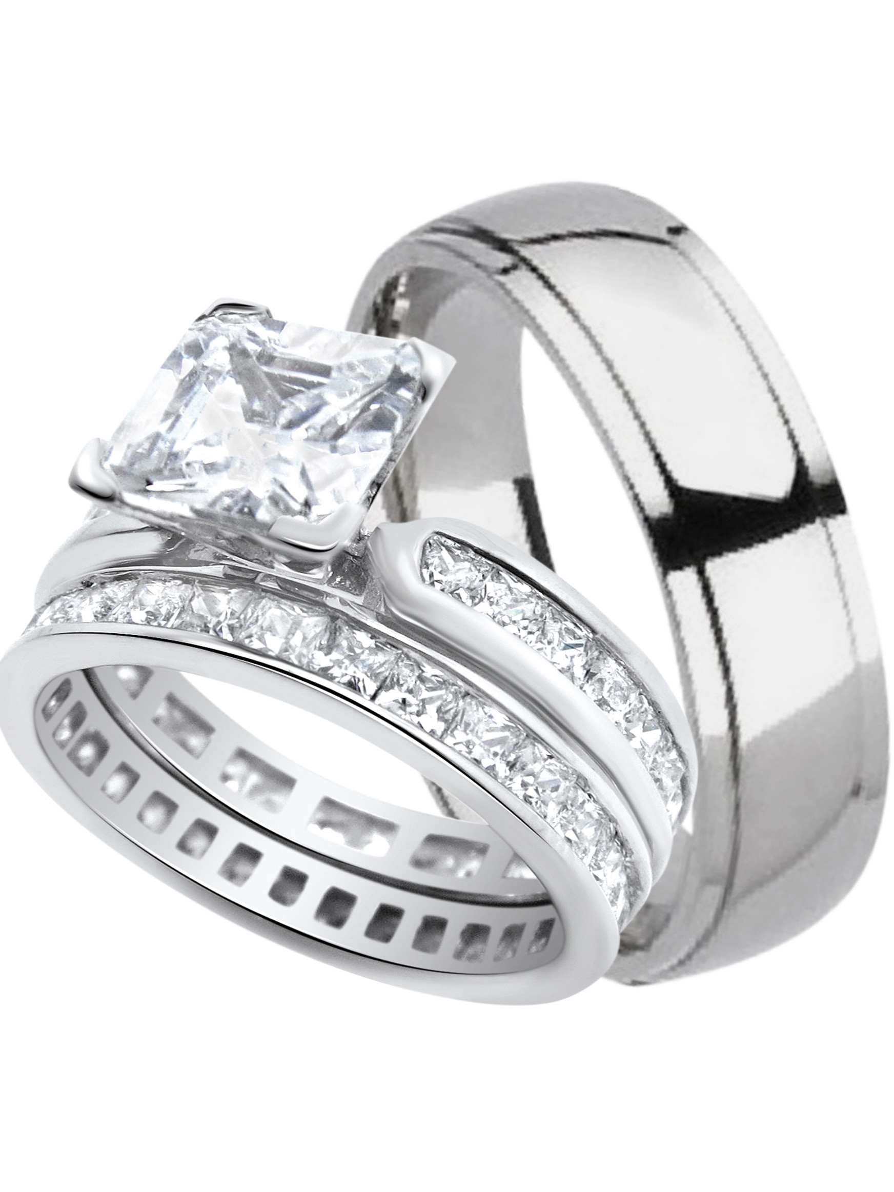 Walmart Wedding Ring Sets
 LaRaso & Co His and Hers Wedding Ring Sets Matching