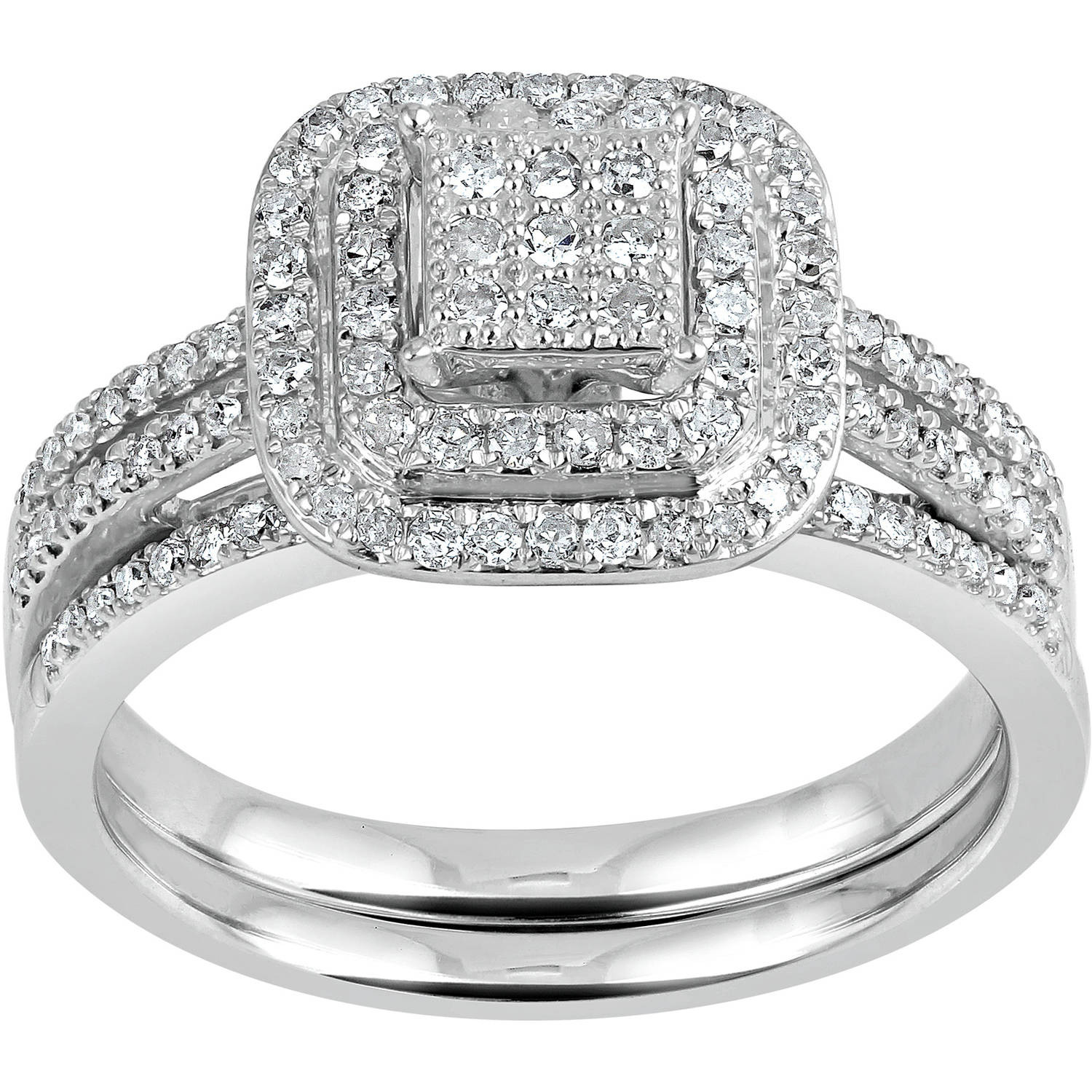 Walmart Wedding Ring Sets
 Forever Bride 1 4 Carat T W Diamond Bridal Set in