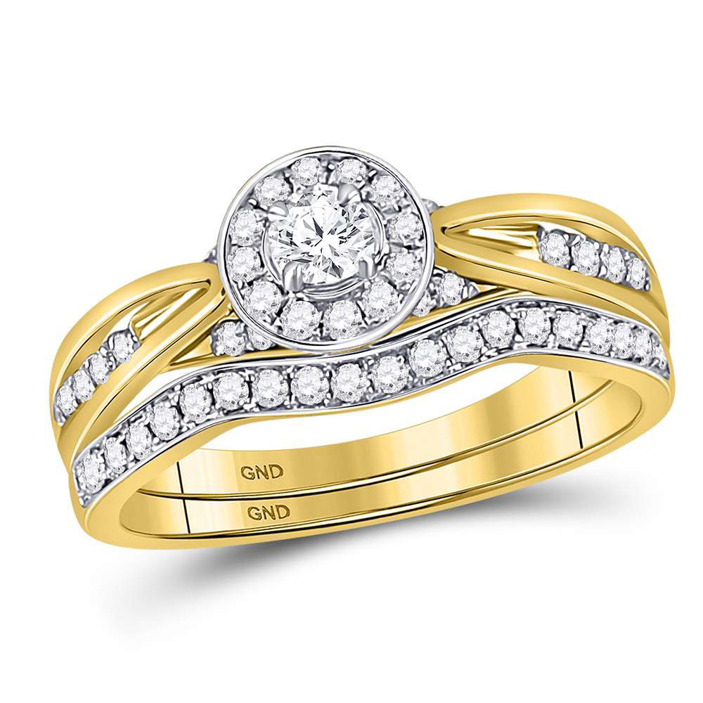Walmart Wedding Ring Sets
 14kt Yellow Gold Womens Round Diamond Bridal Wedding