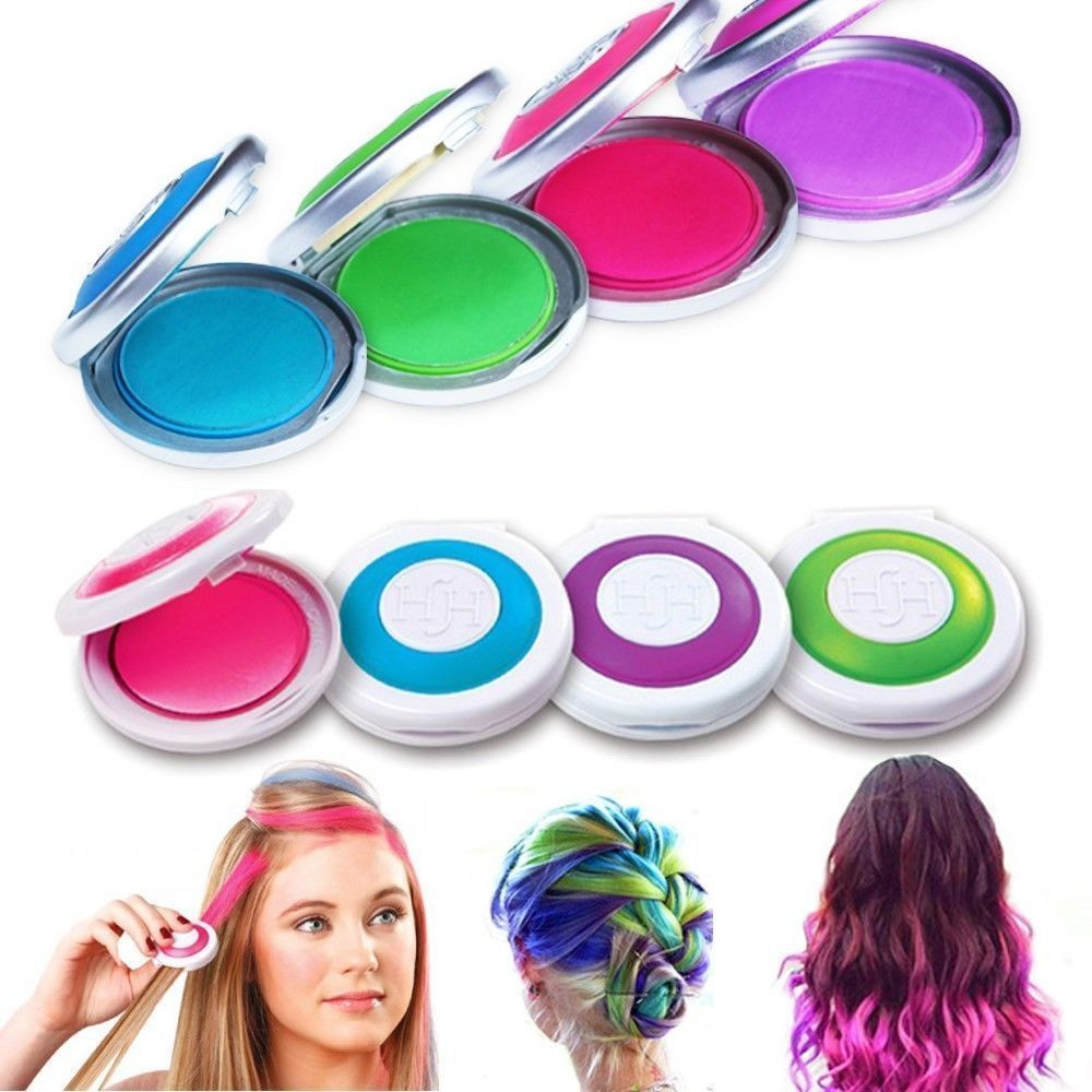 Washable Hair Coloring For Kids
 4 colors Non toxic Temporary Easy DIY Hair Chalks Dye