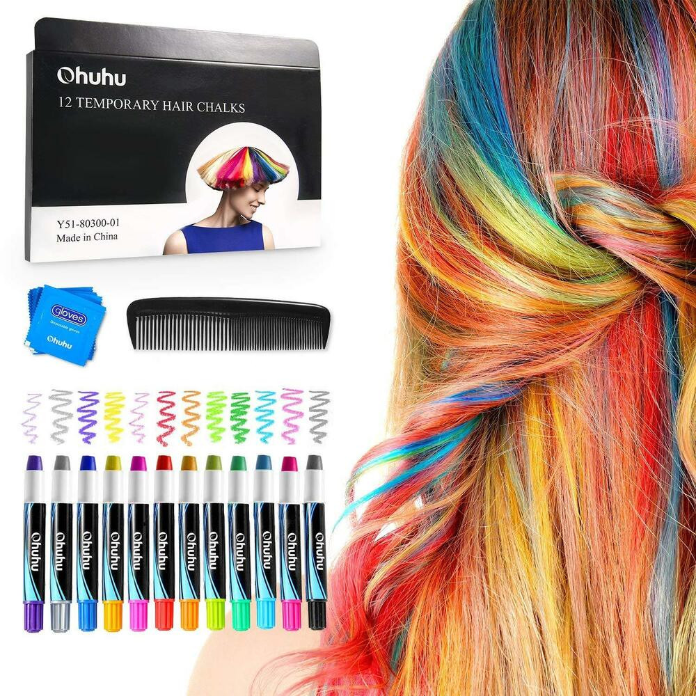Washable Hair Coloring For Kids
 Hair Chalk 12 Colors Temporary Hair Dye Marker for Kids