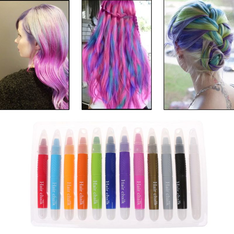Washable Hair Coloring For Kids
 12PCS HAIR CHALK PENS Kids Toy Hair Chalk Dye Hair