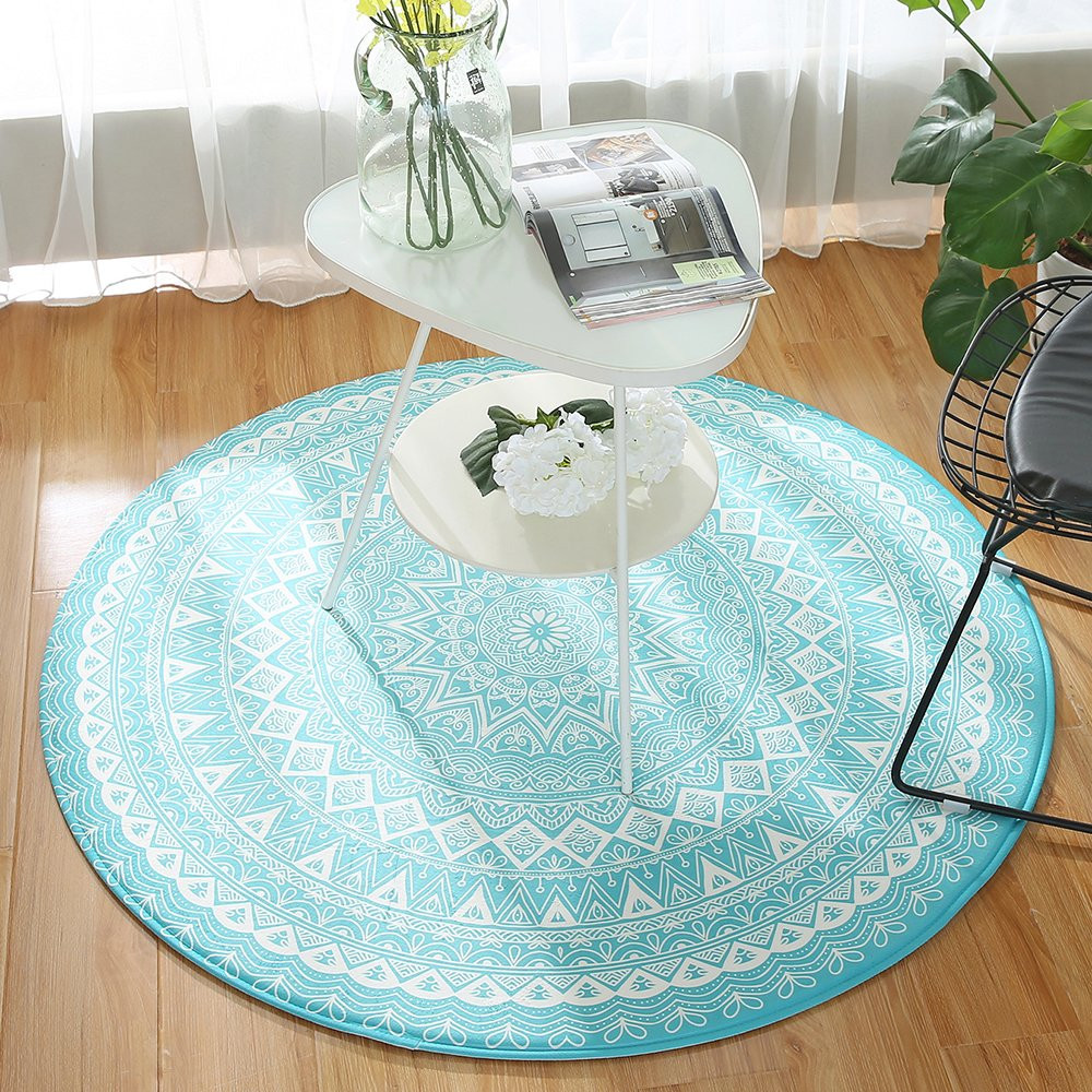 Washable Rugs For Living Room
 LEEVAN Modern Non Slip Backing Machine Washable Round Area