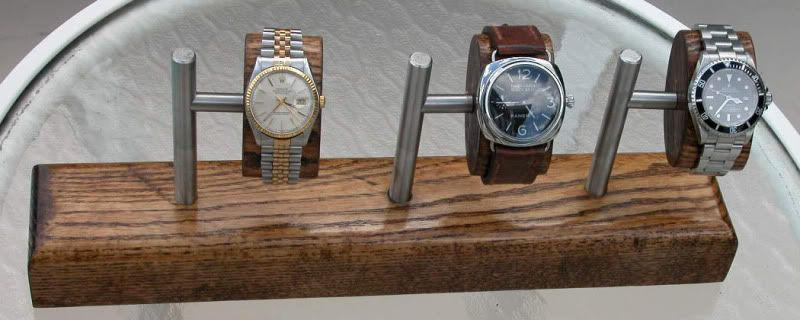 Watch Organizer DIY
 A DIY watch holder that uses cabinet handles as posts