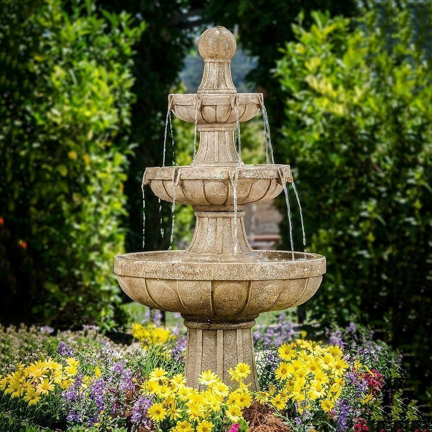 Water Fountain Landscape
 Garden Water Fountain Patio Outdoor Classic Decor 3 Tier