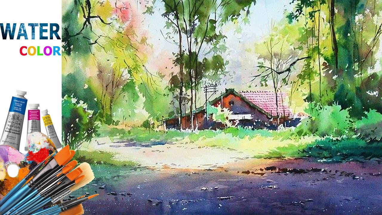 Watercolor Paintings Landscape
 watercolor landscape painting for beginners tutorial