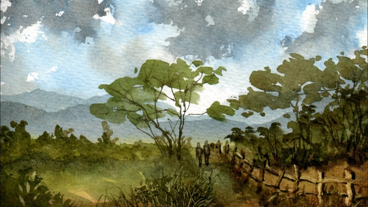 Watercolor Paintings Landscape
 Watercolour Painting Landscape Demonstration