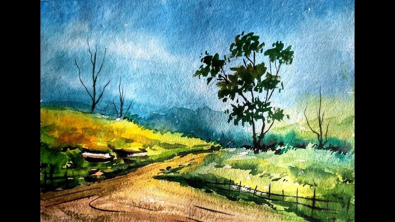 Watercolor Paintings Landscape
 Simple Watercolor Landscape Painting for Beginners