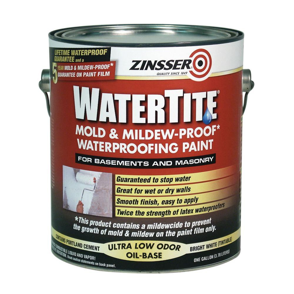 Waterproof Paint For Bathroom Walls
 Zinsser 1 gal WaterTite Mold and Mildew Proof White Oil