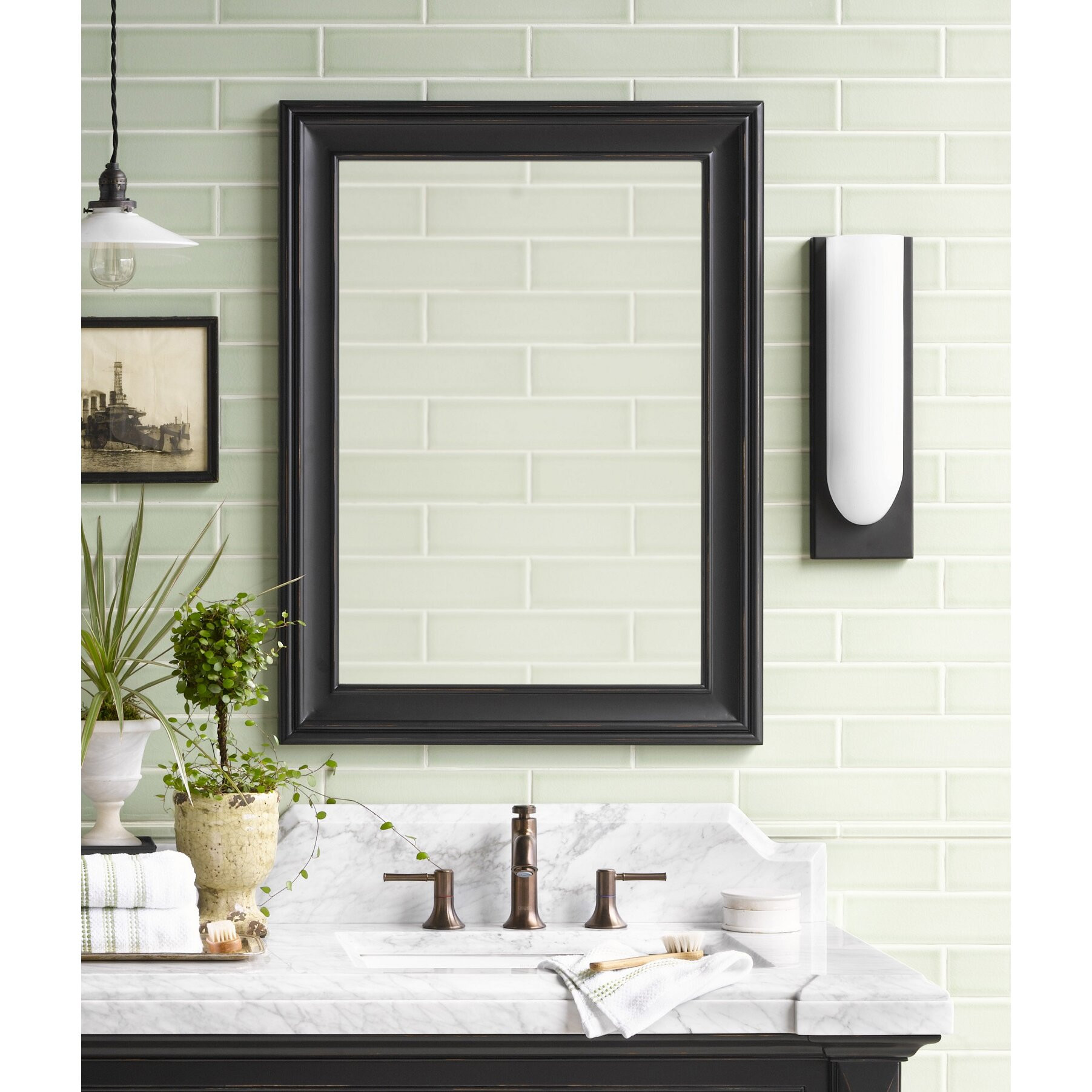 Wayfair Bathroom Mirrors
 Traditional 24" x 32" Solid Wood Framed Bathroom Mirror in