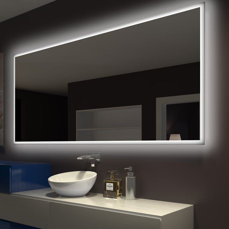 Wayfair Bathroom Mirrors
 Paris Mirror Rectangle Backlit Bathroom Vanity Wall Mirror