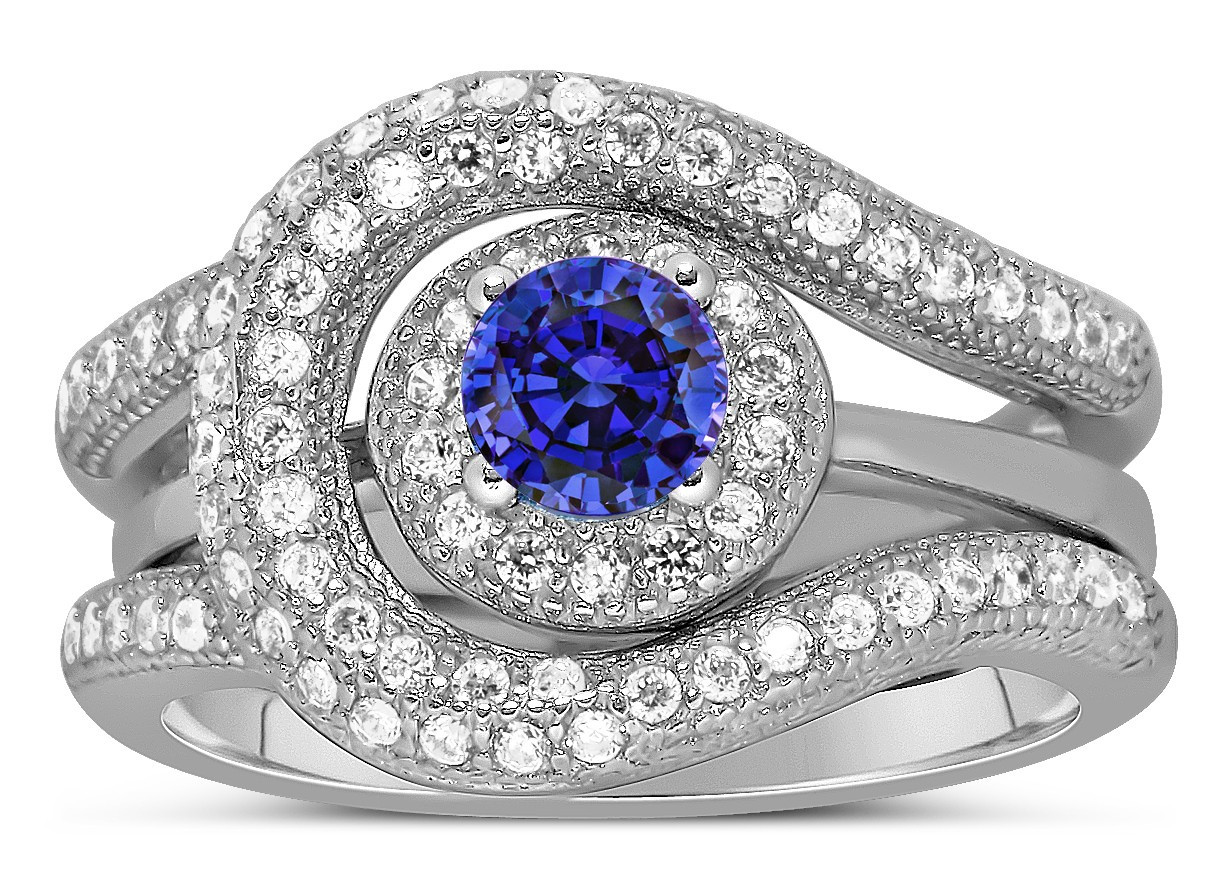 Wedding Bands Sets
 Unique and Luxurious 2 Carat Designer Sapphire and
