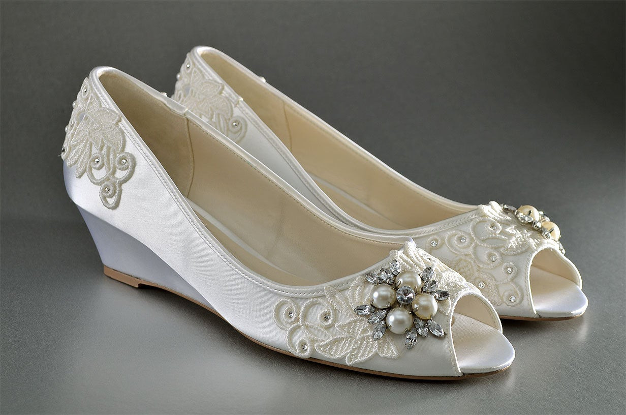 Wedding Boots Bridal Shoes
 Wedding Shoes Lace Wedge Wedding Shoes Custom Wedding Shoes