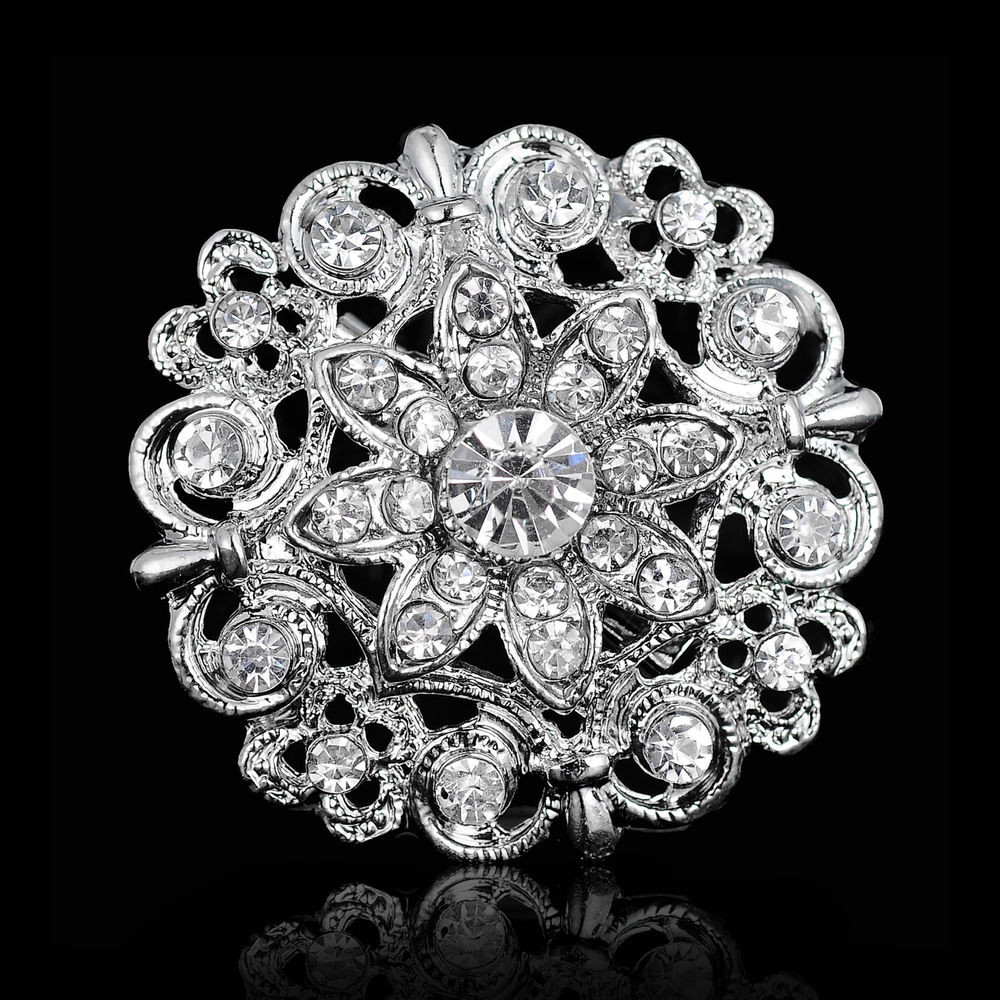 Wedding Brooches
 Wedding Bridal Silver Rhinestone Crystal Pearl Brooches