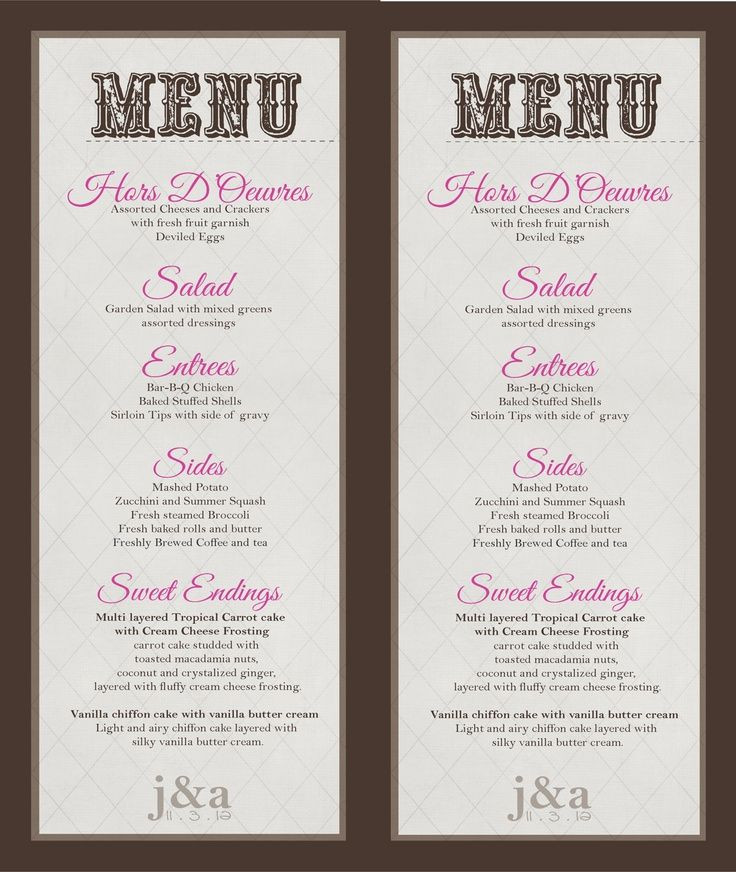 Wedding Buffet Menu Ideas DIY
 Wedding menu board printable