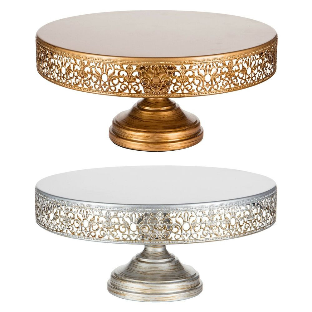 Wedding Cake Plate
 14 Inch WEDDING CAKE STAND Round Metal Event Party Display