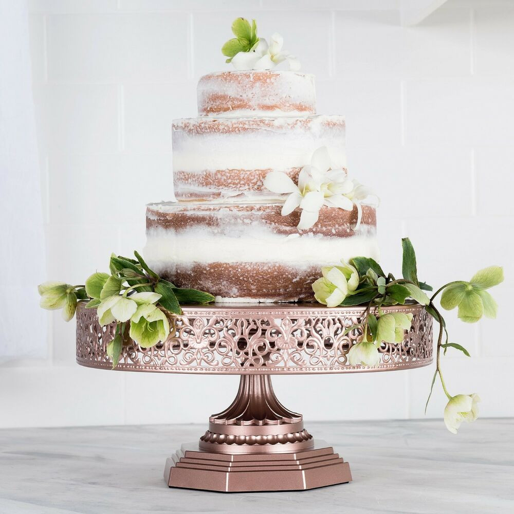 Wedding Cake Plate
 12 Inch WEDDING CAKE STAND Round Metal Event Party Display