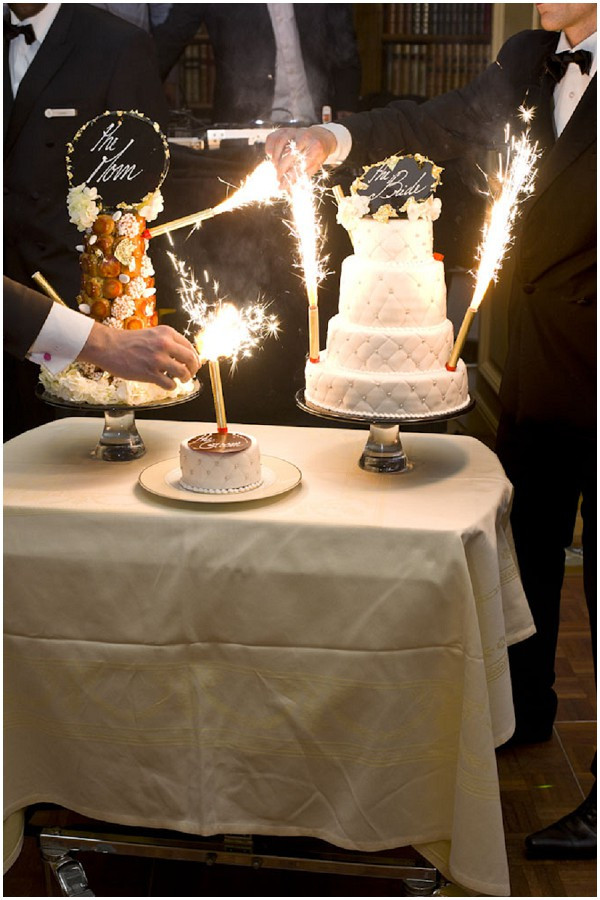 Wedding Cake Sparklers
 Paris wedding at George V Paris