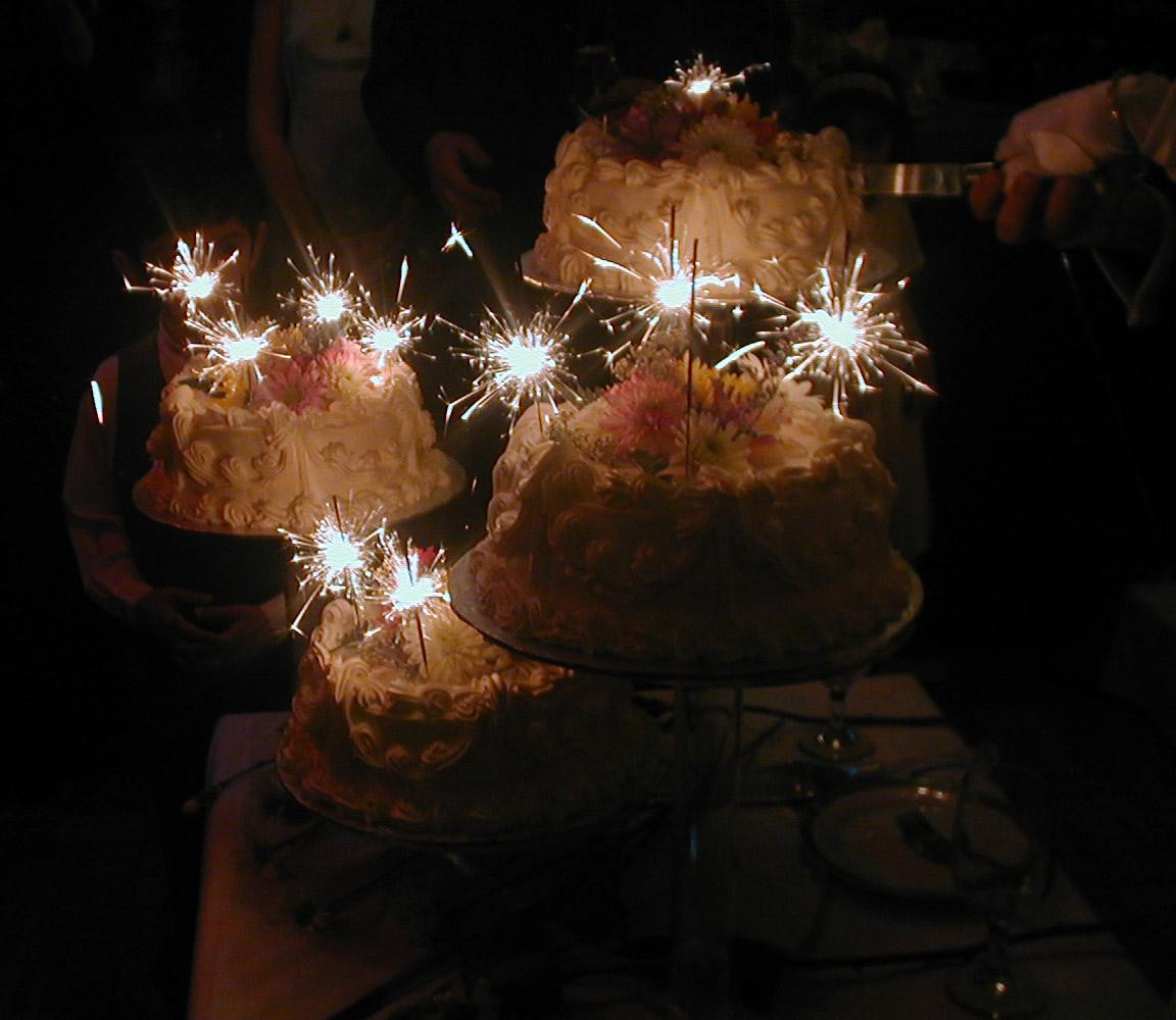 Wedding Cake Sparklers
 small wedding cakes w sparkler by Exor stock on DeviantArt
