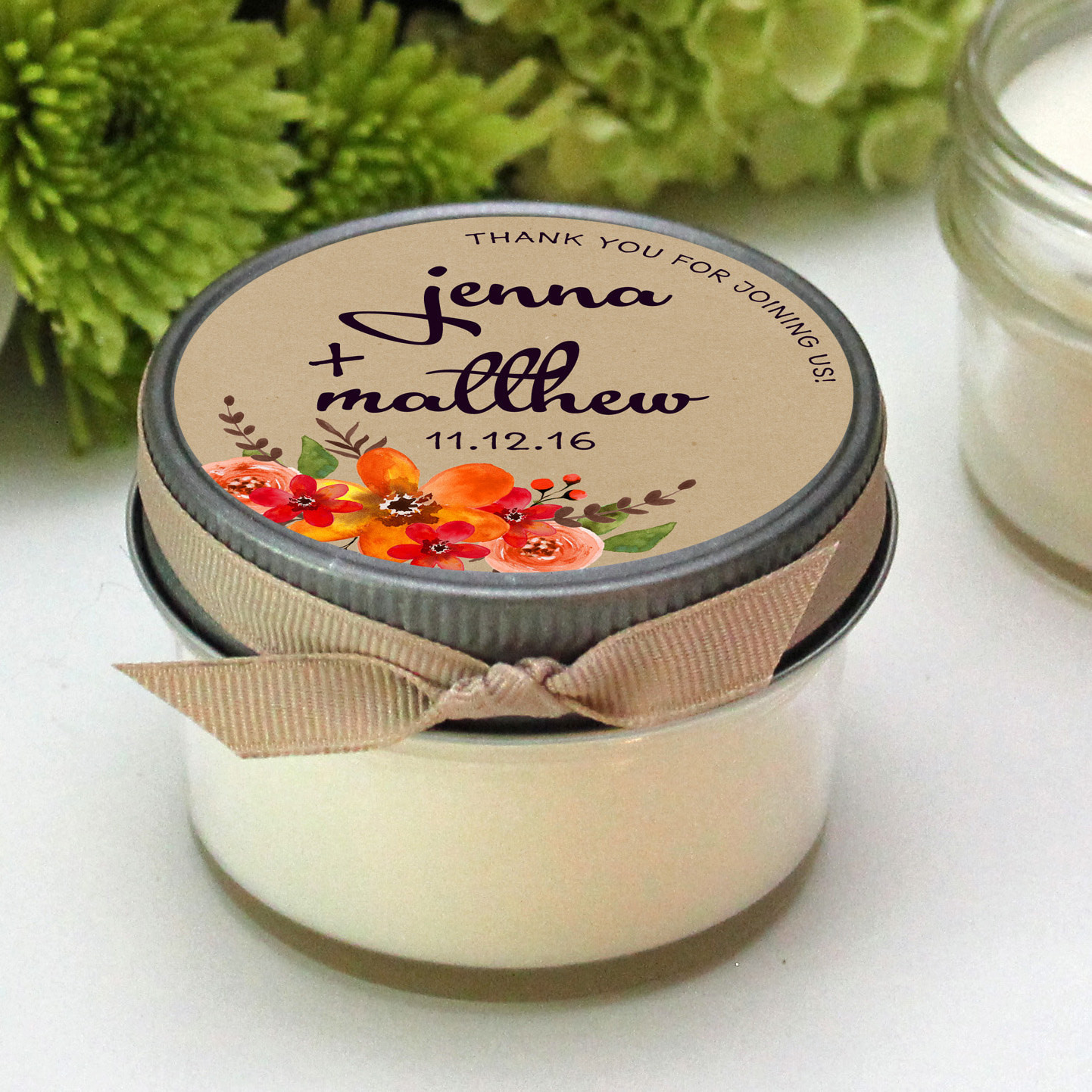 Wedding Candle Favors
 Wedding Favor Candles Fall Bouquet Label Design Fall