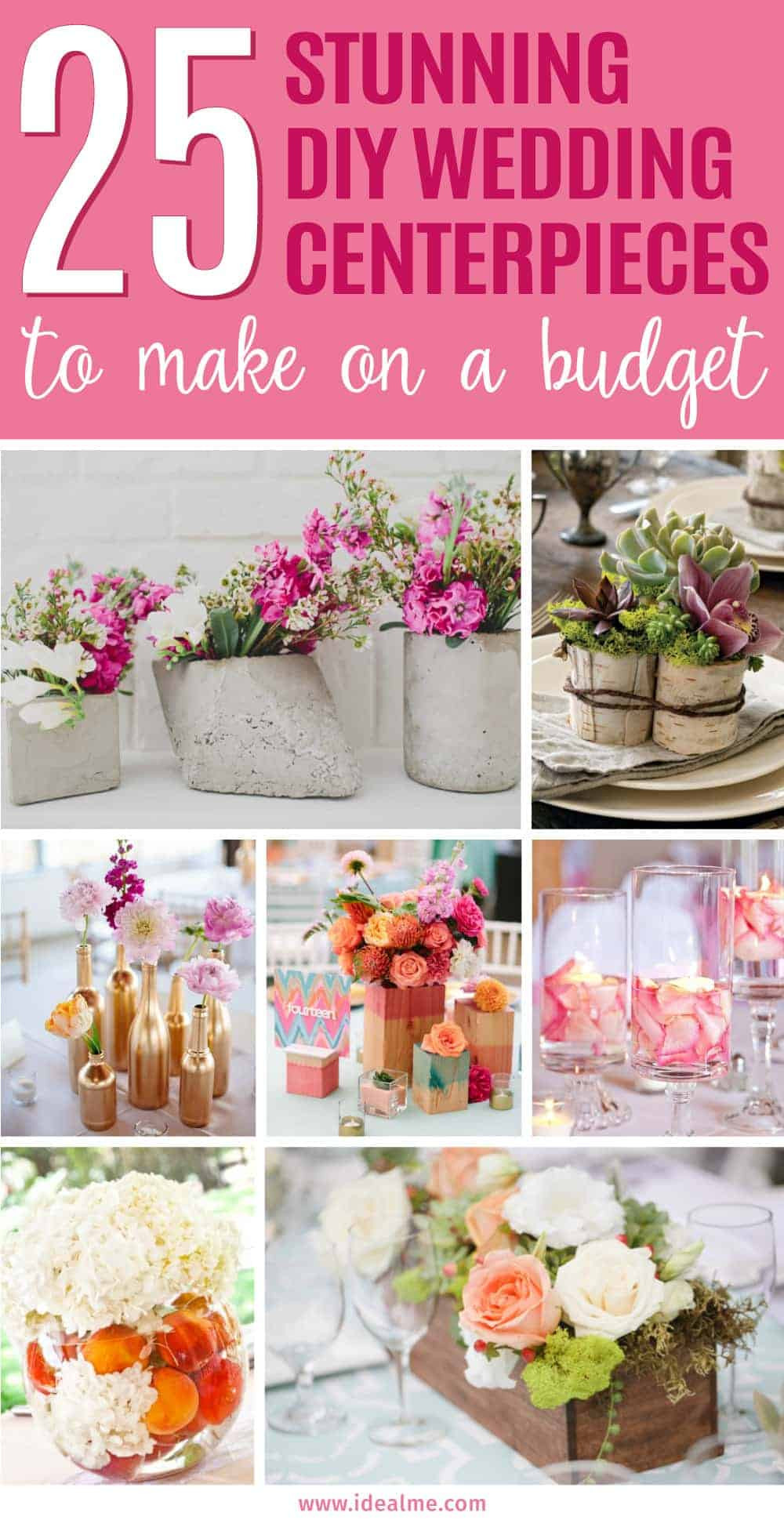 Wedding DIY Projects
 25 Stunning DIY Wedding Centerpieces to Make on a Bud