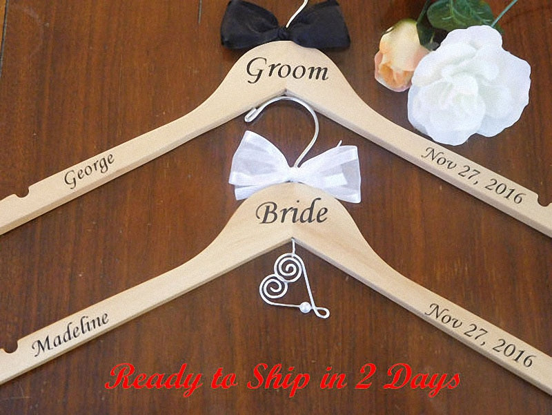 Wedding Dress Hanger DIY
 Personalized bride bridesmaid groom wedding hanger with