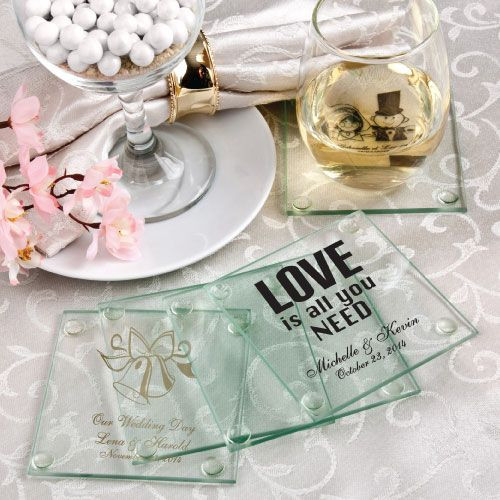Wedding Favor Coasters
 Personalized Glass Coasters wedding favors