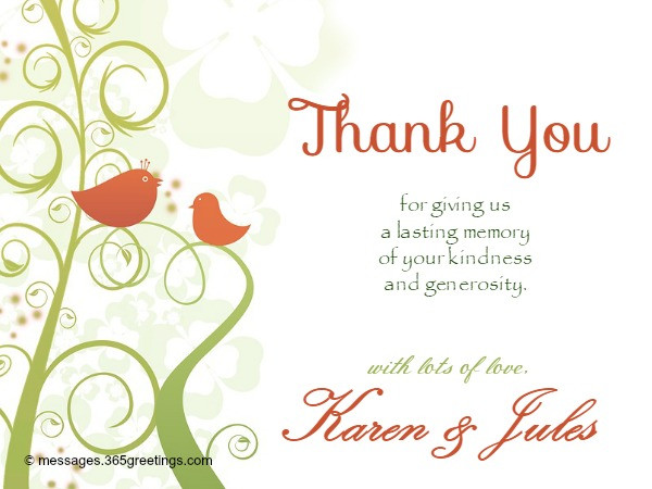 Wedding Gift Messages
 Wedding Thank You Messages 365greetings