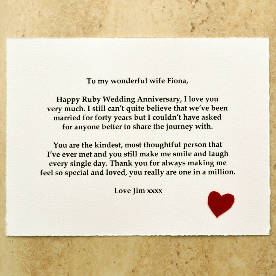 Wedding Gift Messages
 ruby wedding anniversary t by jenny arnott cards