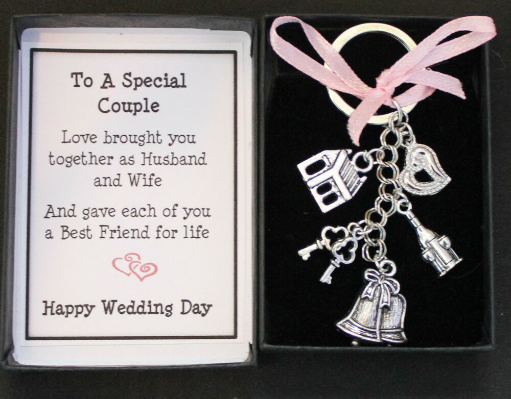 Wedding Gift Messages
 WEDDING DAY GIFT KEYRING KEEPSAKE FOR BRIDE AND GROOM