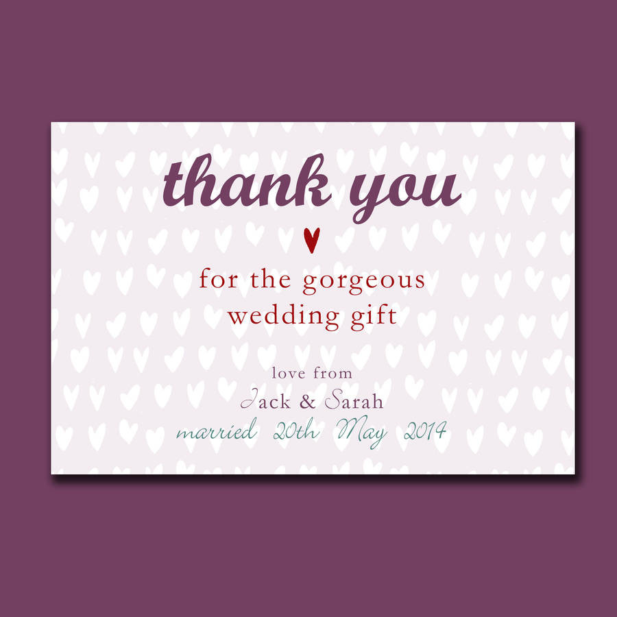 Wedding Gift Thank You Cards
 Personalised Engagement Wedding Thank You Card By Molly