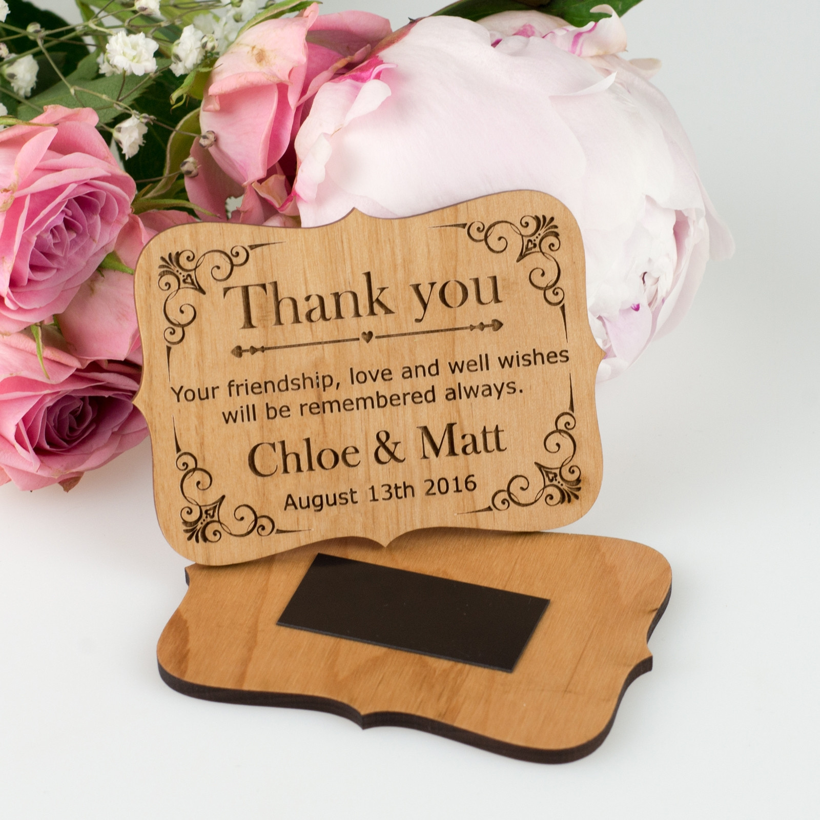 Wedding Gift Thank You Cards
 Wooden Thank you Cards with Magnet
