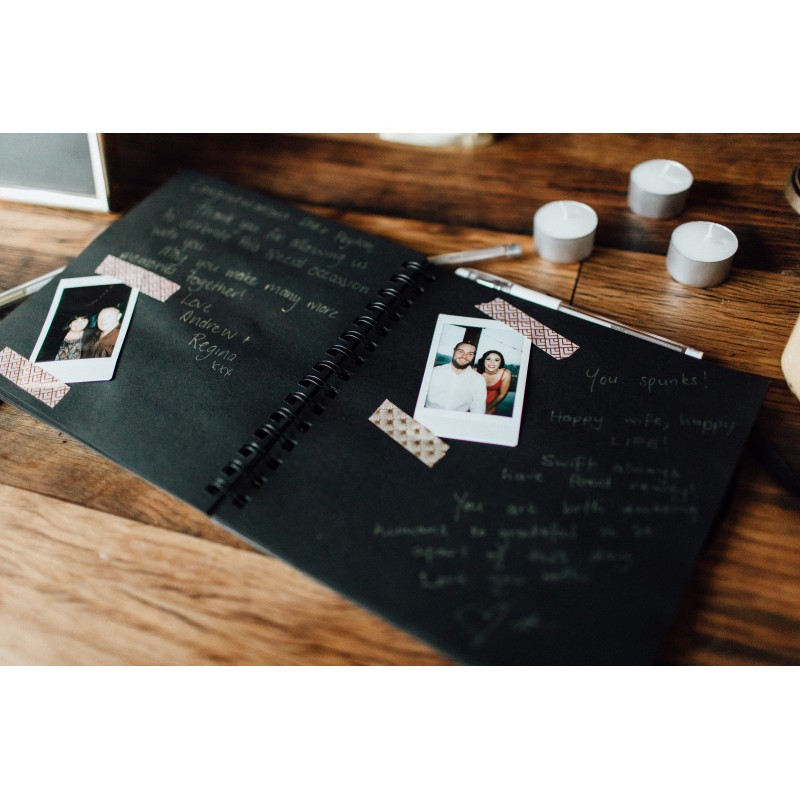 Wedding Guest Book Black
 Personalised Guest Signing Book Black Wedding