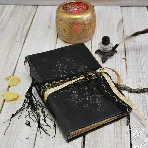 Wedding Guest Book Black
 Rustic black and gold photo album wedding guest book