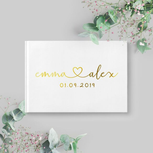 Wedding Guest Book For Sale
 Wedding Guest Book Gold Birthday Engagement Party White