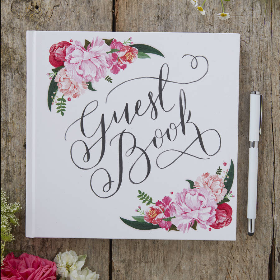 Wedding Guest Book Layout
 Boho Floral Design Wedding Guest Book By Ginger Ray