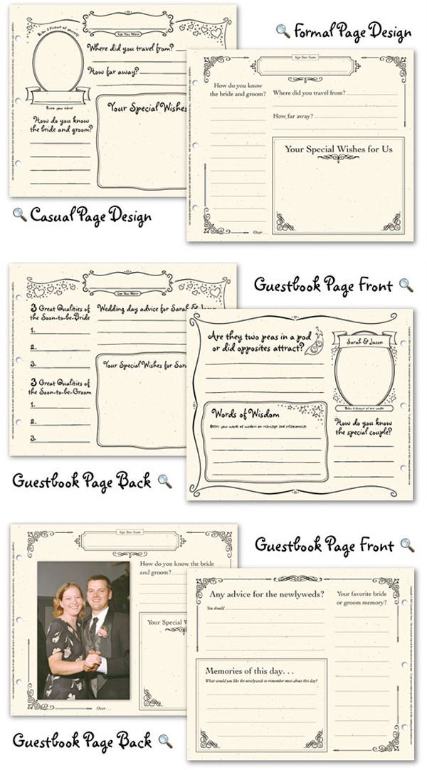 Wedding Guest Book Layout
 Wedding Guest Book Pages