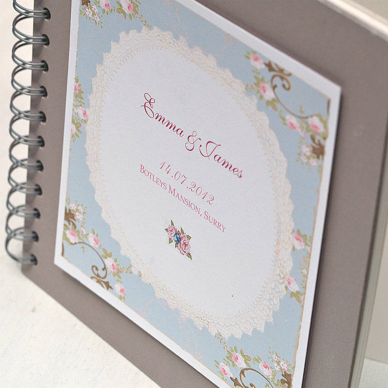 Wedding Guest Book Layout
 personalised rose design wedding guest book by beautiful