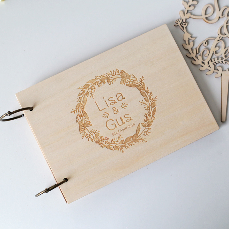 Wedding Guest Book Personalised
 2016 Personalized Wedding guest book Rustic wedding