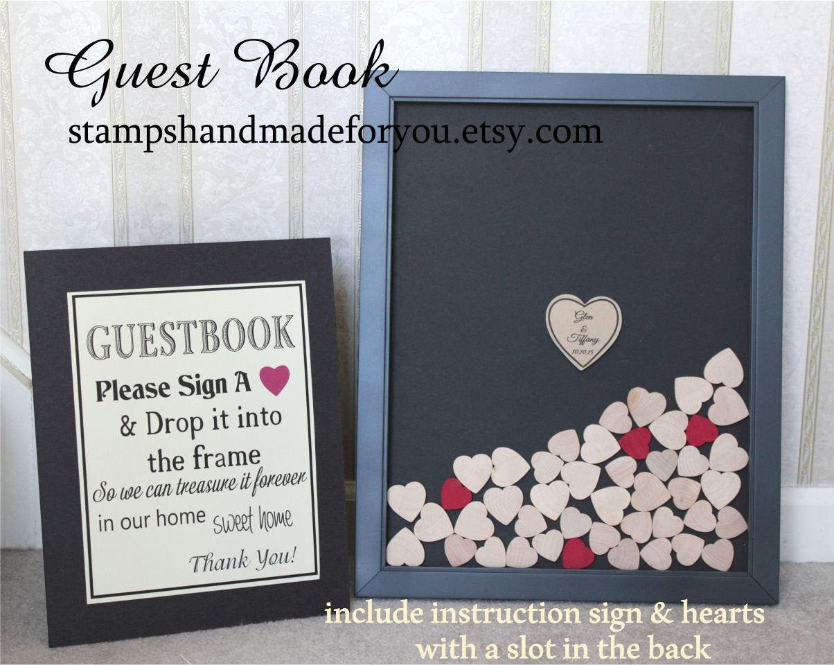 Wedding Guest Book Picture Frame
 265 hearts Wedding Book Frame Guest book Drop by