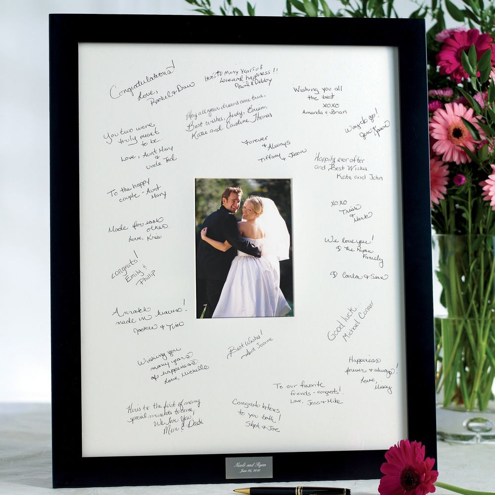 Wedding Guest Book Picture Frame
 Wedding Wishes Guest Book Signature Frame Option to