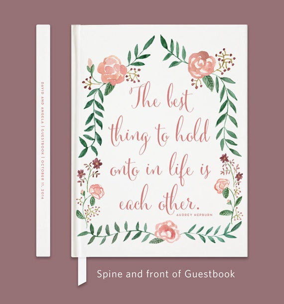 Wedding Guest Book Quotes
 Love Quote Wedding Guestbook Floral Guestbook Custom Wedding