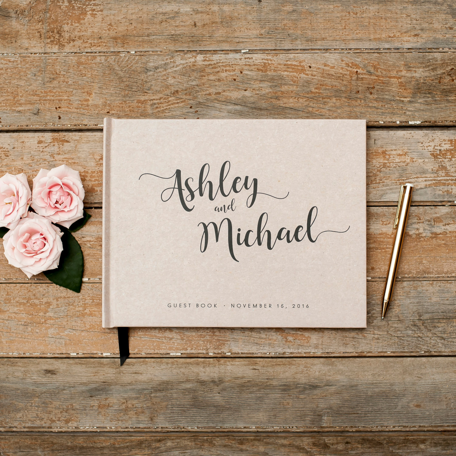 Wedding Guest Photo Book
 Wedding Guest Book horizontal landscape guestbook sign in book