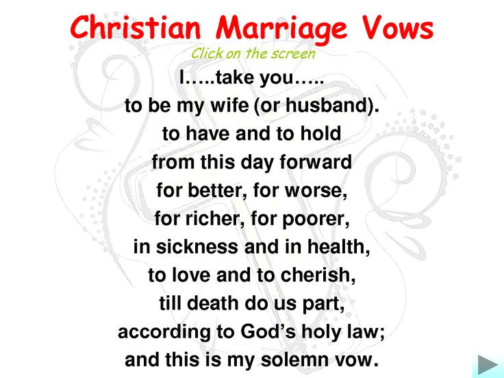 Wedding I Do Vows
 Christian Marriage Vows and Submission