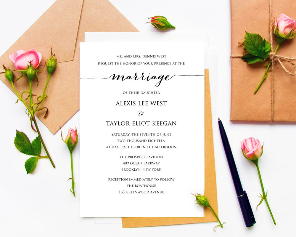 Wedding Invitation DIY Templates
 DIY Wedding Invitation Printable · Wedding Templates and