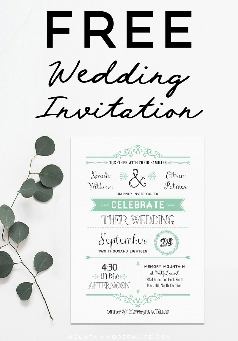 Wedding Invitation Template Free
 FREE Wedding Invitation Template