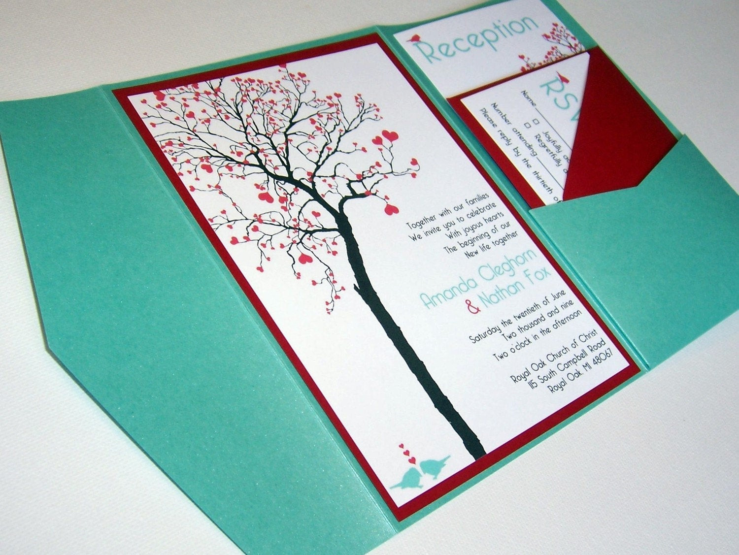 Wedding Invites DIY
 Wedding Invitation DIY Pocketfold Heart Tree Printable