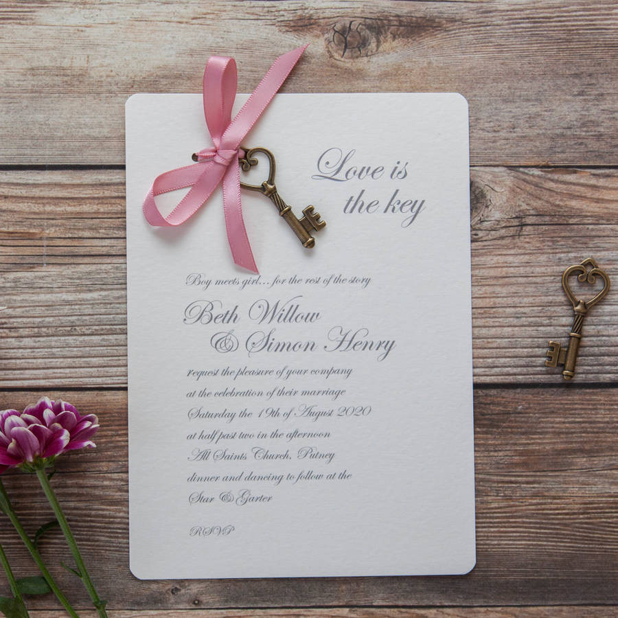 Wedding Invites DIY
 love Is The Key Diy Wedding Invitation Pack By Wedding